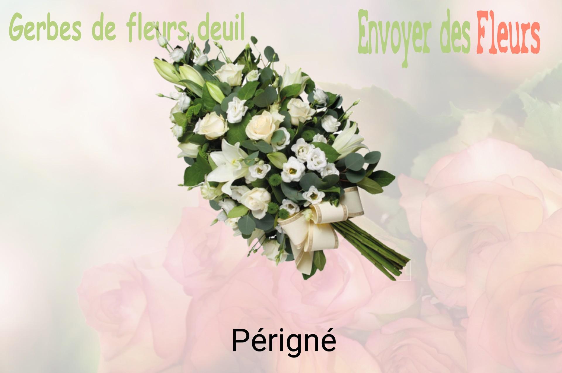 Gerbe de fleurs de deuil livrée à Périgné